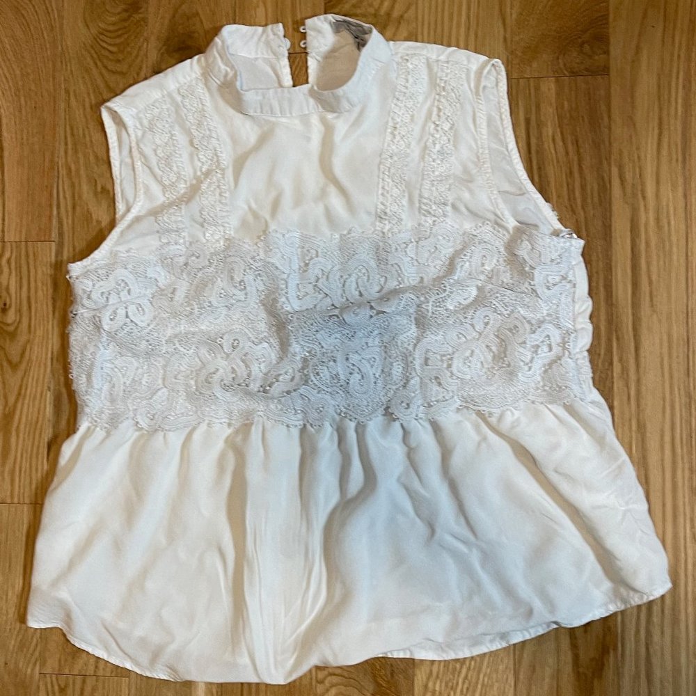 White Sleeveless Lace Top